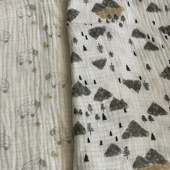 aden + anais Other - Aden + Anis  Muslin Large Swaddle Blanket Sheep/Brown Mountains
